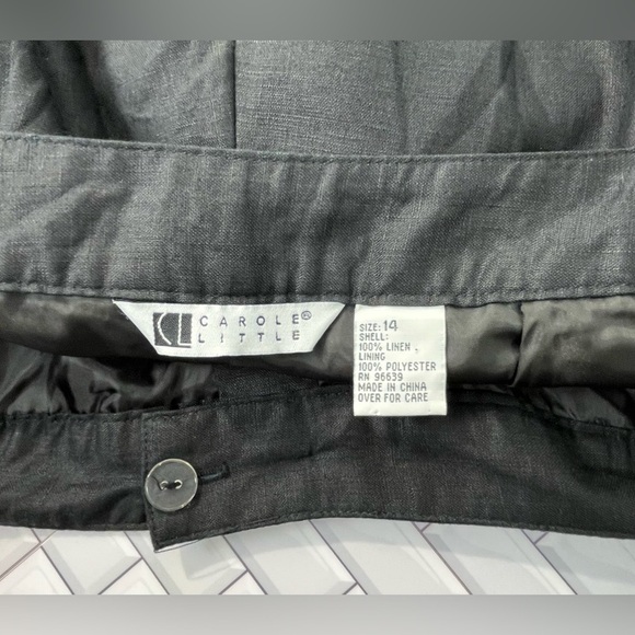 Carole Little VTG Pants Womens 14 Cropped Wide Leg Linen Beachy Coastal Resort - Picture 10 of 12